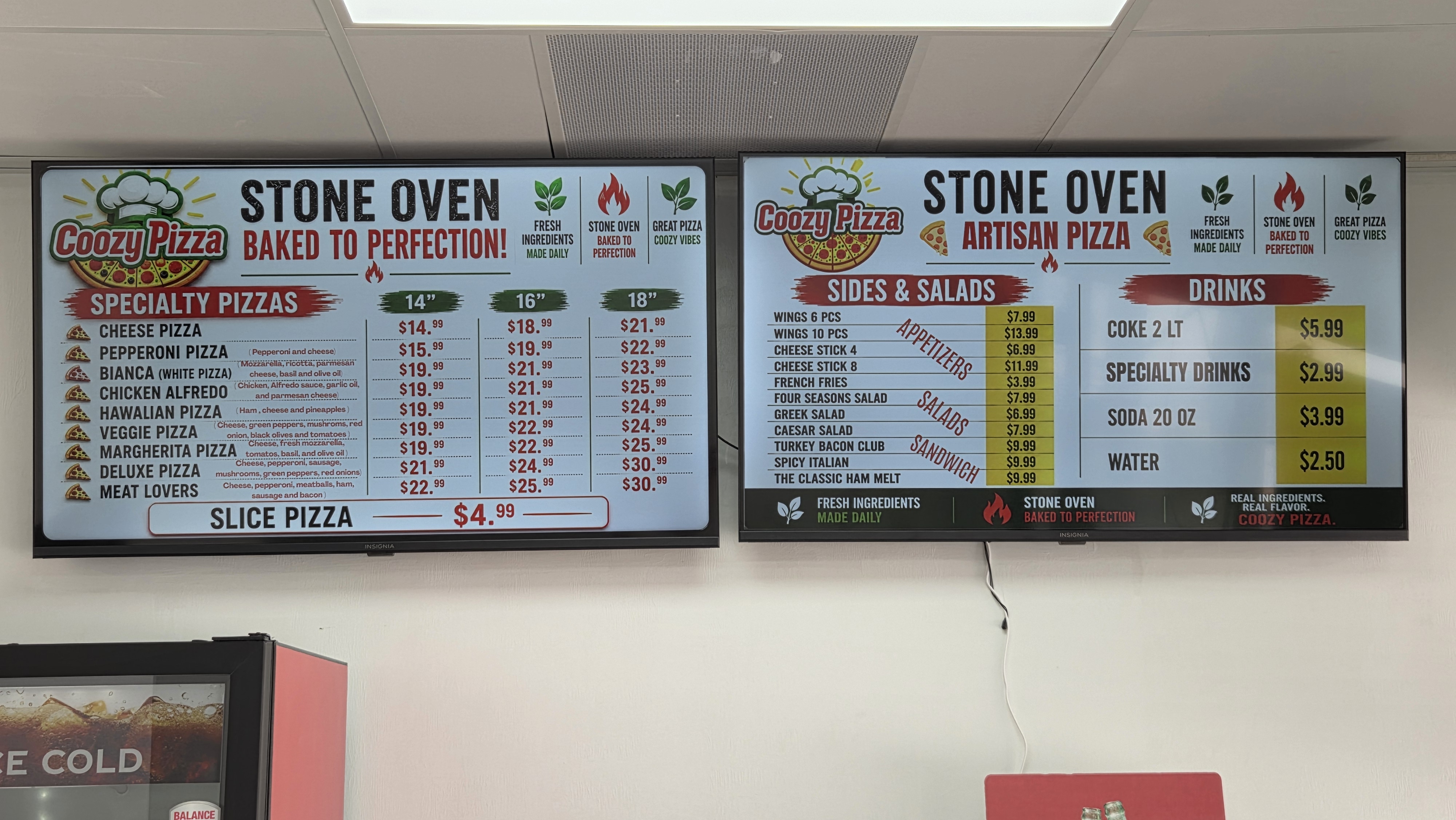 In store menu